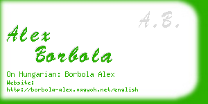 alex borbola business card